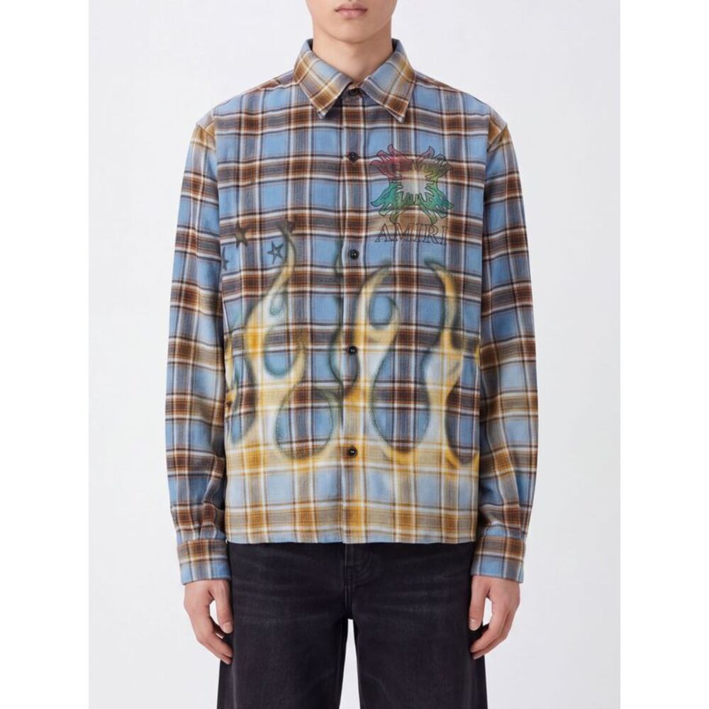 Amiri Men Amiri Graphic Print Long-Sleeved Cotton Shirt